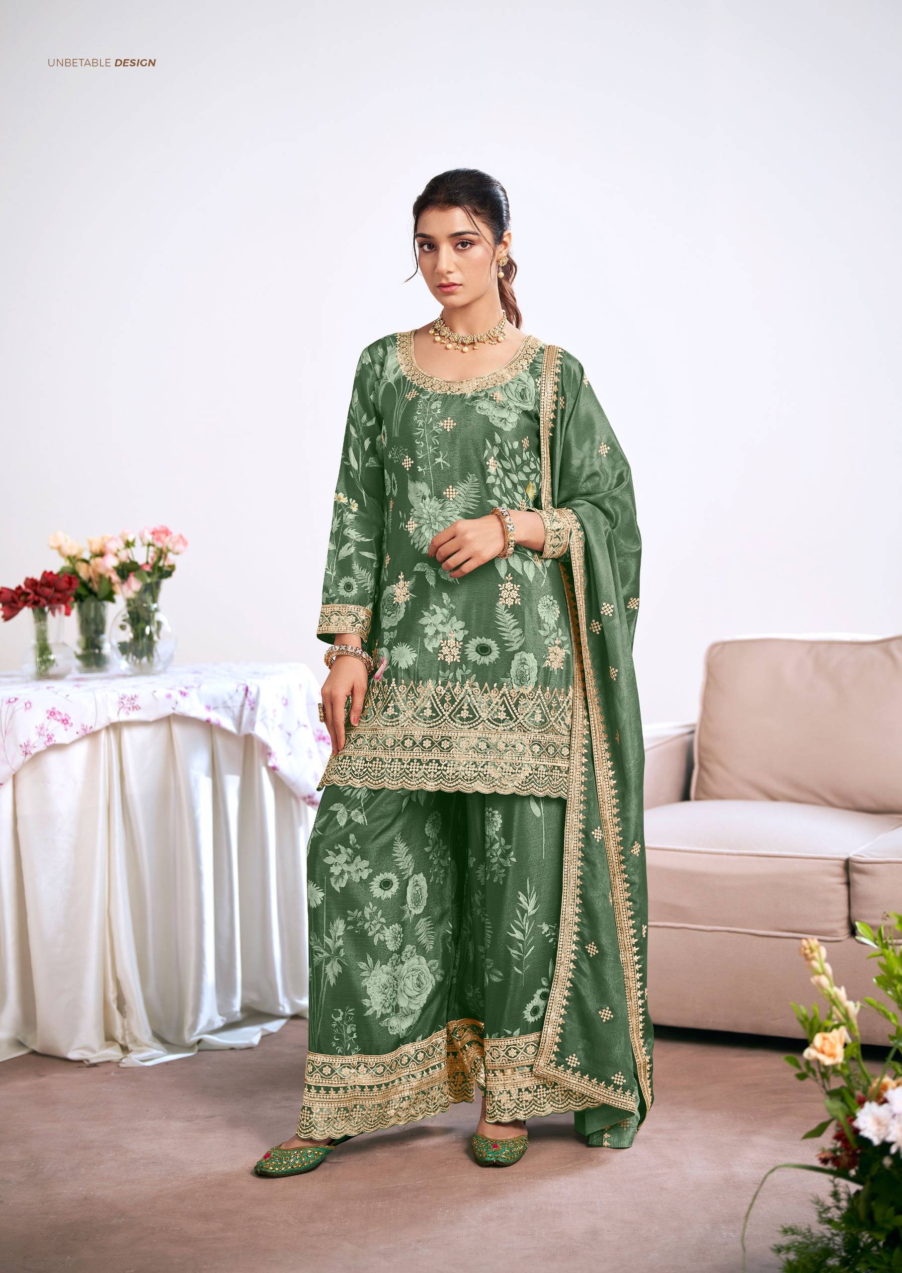 ZEEL BY RADHA TRENDZ 5041 TO 5044 Series Beautiful Fancy Colorful Stylish Occasional Wear Premium HEAVY PREMIUM CHINON Dresses At Wholesale Price